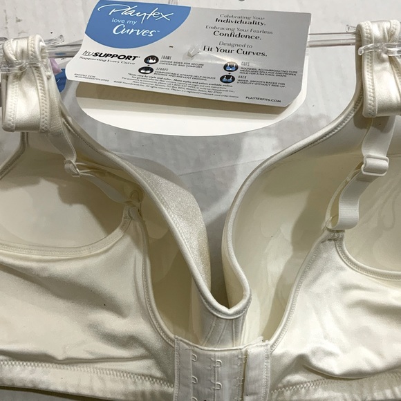 Playtex Bra Love My Curves Side Smoothing Wirefree Tru Support Ivory Pearl 40D - Picture 6 of 10